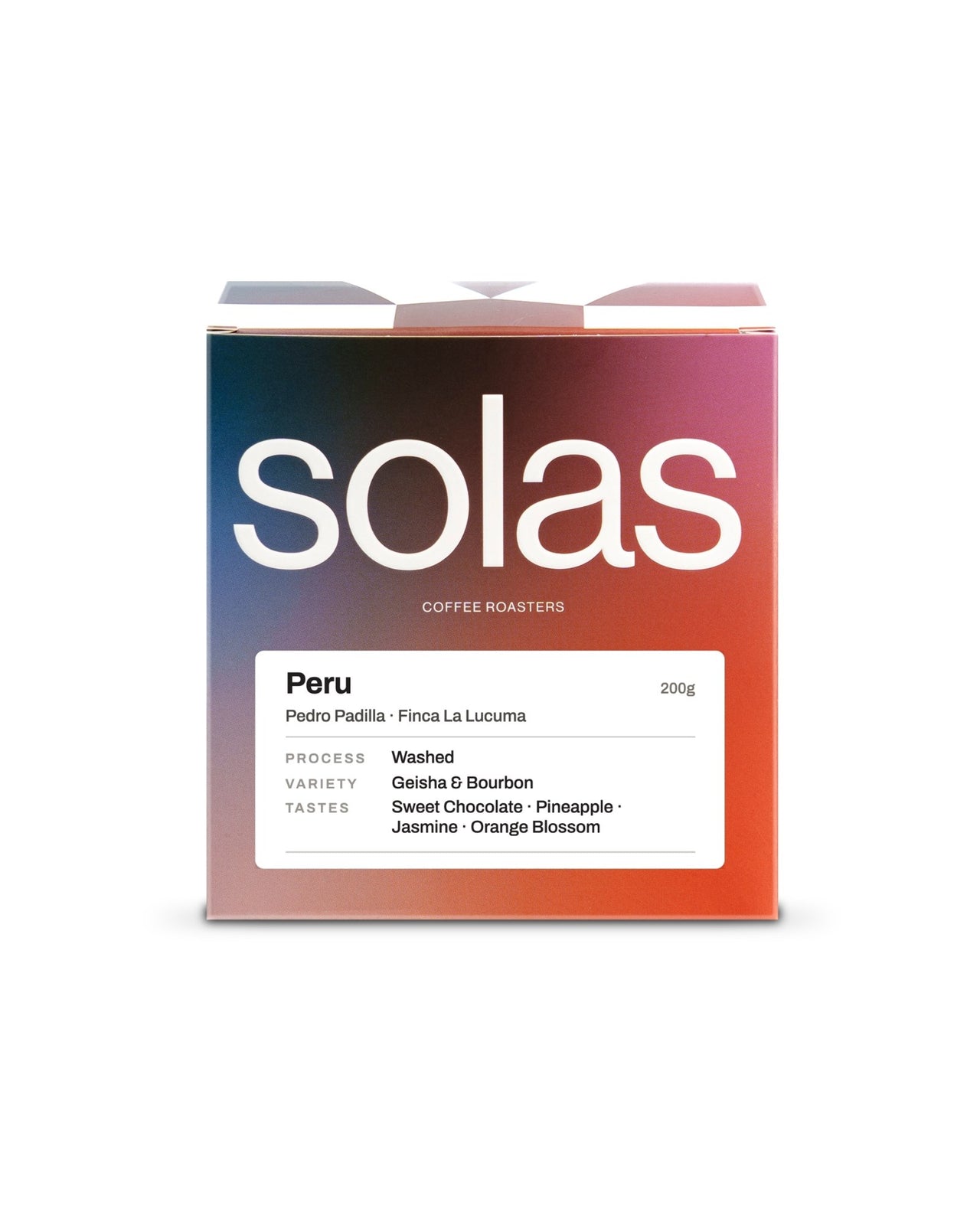 Peru Pedro Padilla Finca La Lucuma — Solas Coffee Roasters box